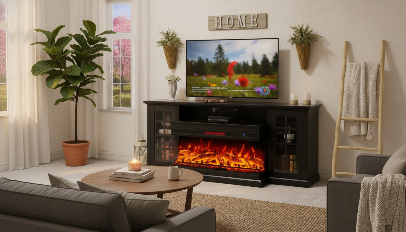 75-Inch 3-Sided Glass Fireplace TV Stand Guide