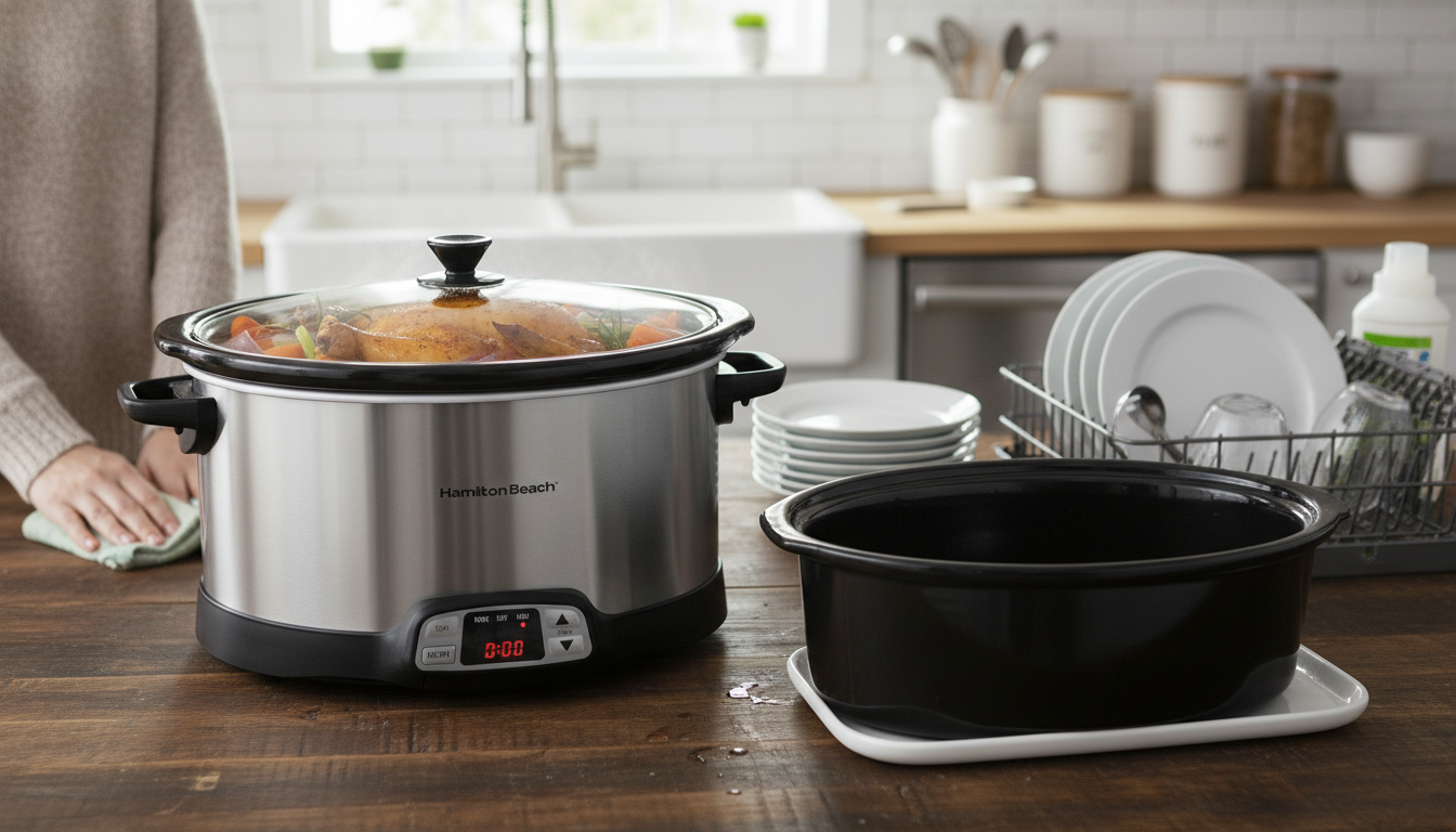 Slow Cooker with Countdown Timer: Clean-Up-Friendly Meals