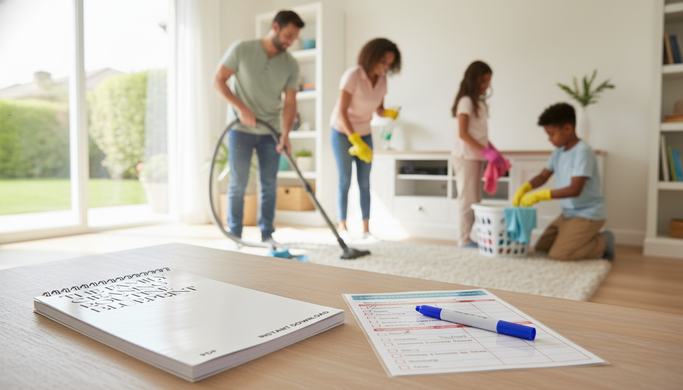 Family Cleaning Routine Blueprint: Printable Checklist